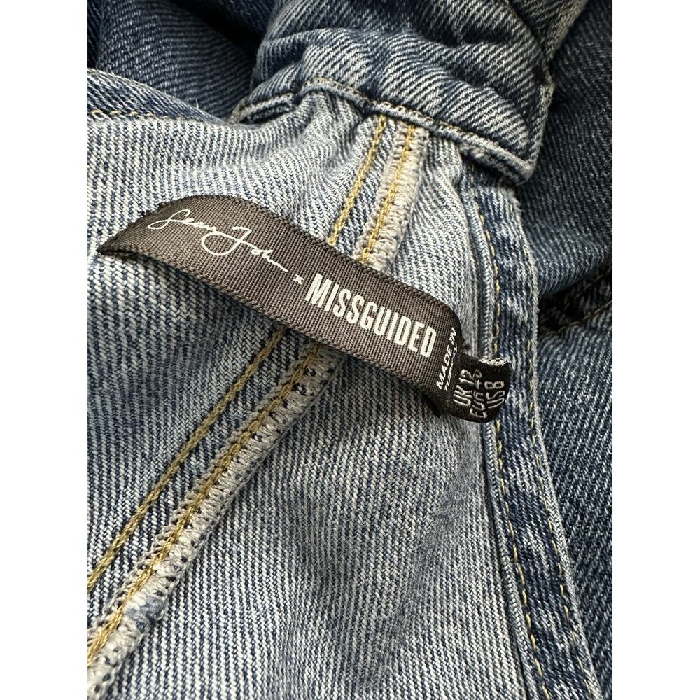 Misguided Sean John Baggy Boyfriend Wide Leg Denim Overalls Y2K Skater US Size 8 - Picture 7 of 7